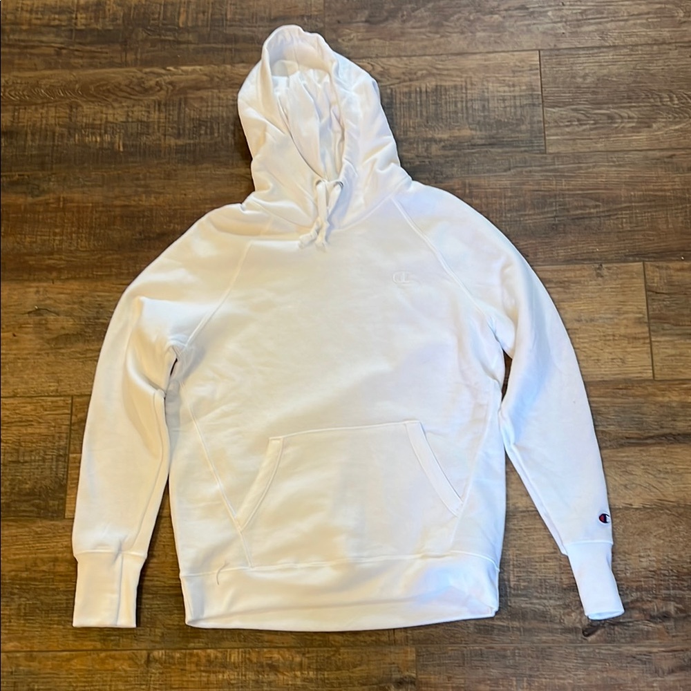 Champion White Pullover Hoodie Sweatshirt